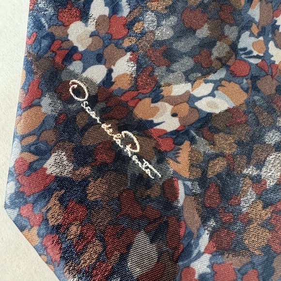 Oscar de la Renta Studio Neck Tie/Multicolor/Blue, Brown, Silver - Picture 2 of 7